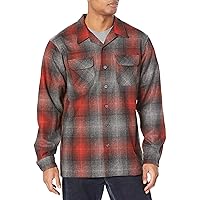 Pendleton Men's Size Long Sleeve Tall Board Shirt, Black/Red Ombre
