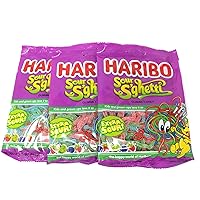 Haribo Gummies-Sour Spaghetti 5 Ounce (Pack of 3)