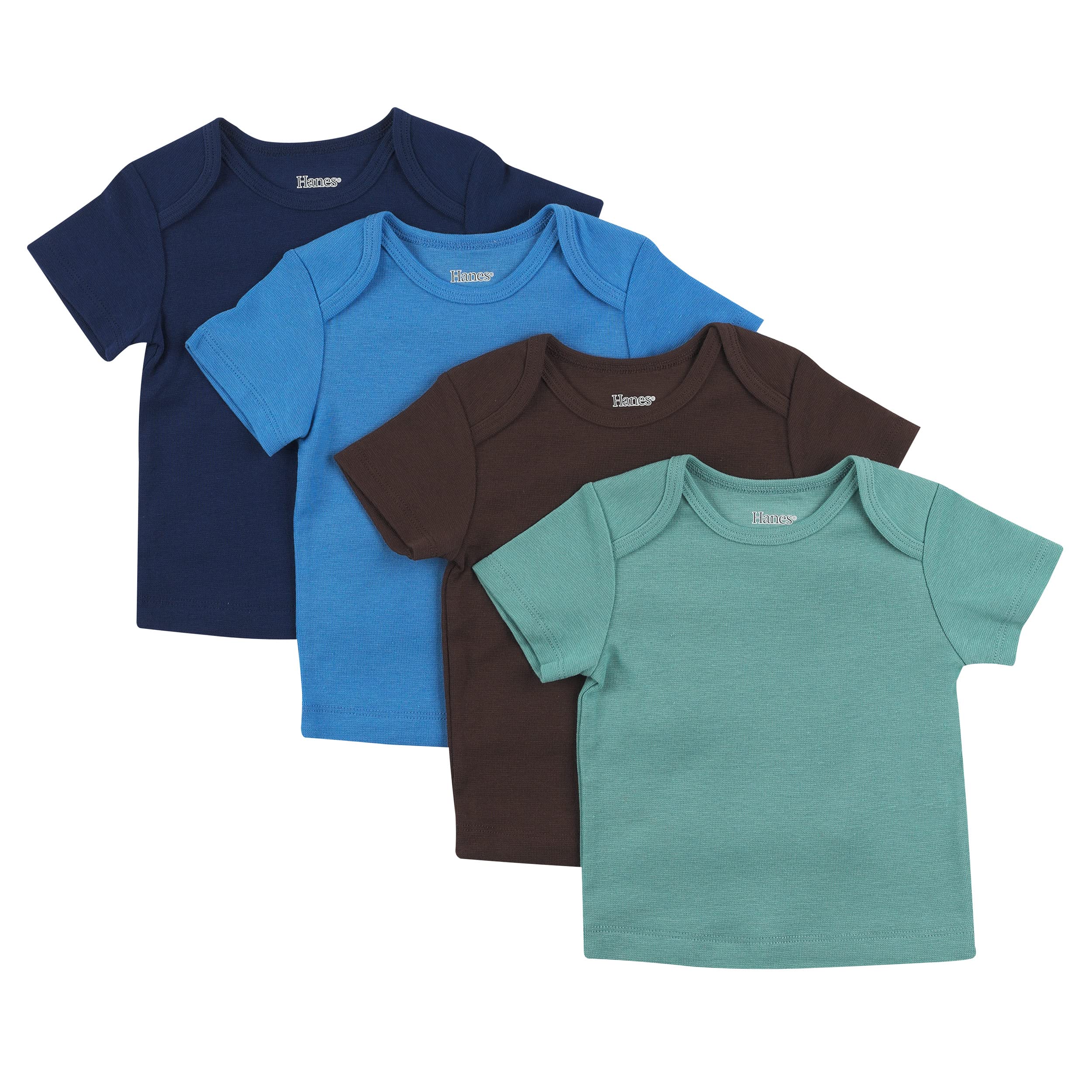 Hanes Baby T-Shirt, Flexy Soft Stretch Shirt, Expandable Shoulder, 4-Pack