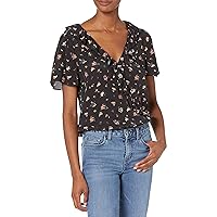 PAIGE Women's Clarita Flutter Sleeve Ruffle Top