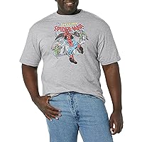 Marvel Big & Tall Classic Spiderman Collage Men's Tops Short Sleeve Tee Shirt