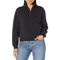 Alternative Women's Quarter Zip Pullover, Eco-Cozy Lightweight Fleece Mock 1/4 Zip
