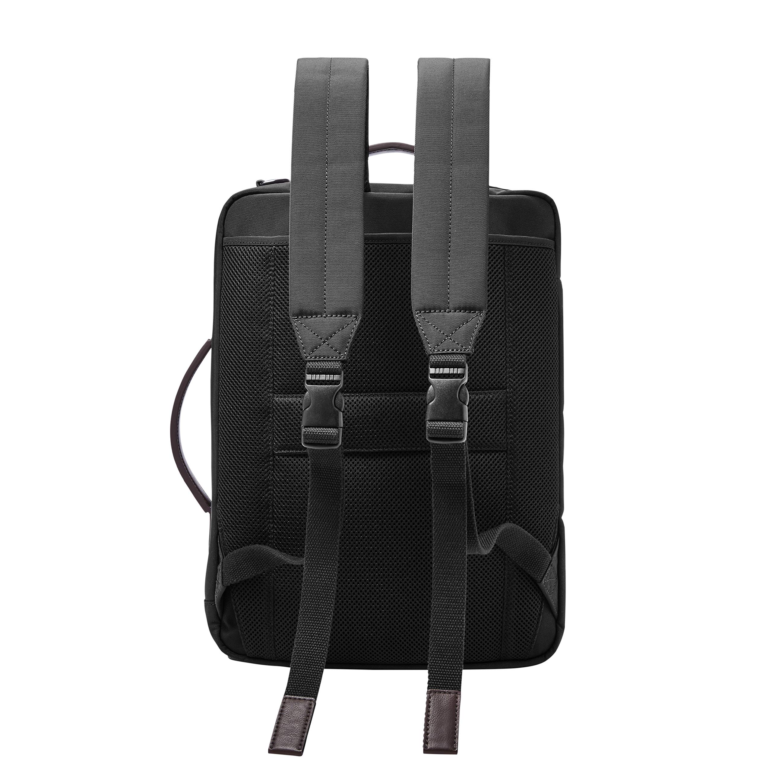 Fossil Men's Buckner Fabric Medium Convertible Travel Backpack and Briefcase Messenger Bag, Black , (Model: MBG9519001)