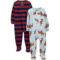 Baby Girls' Holiday Loose-fit Flame Resistant Fleece Footed Pajamas