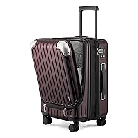 LEVEL8 Grace EXT Carry on Luggage 22x14x9 Airline Approved, 20” Expandable Hardside Suitcase, ABS+PC Harshell Spinner Luggage with TSA Lock, Spinner Wheels - Red, 20” Carry-On
