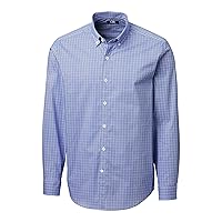 Cutter & Buck Men's Long Sleeve Soar Windowpane Check Button Down Shirt