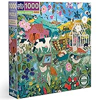 eeBoo: Piece and Love English Hedgerow 1000 Piece Square Adult Jigsaw Puzzle, 23