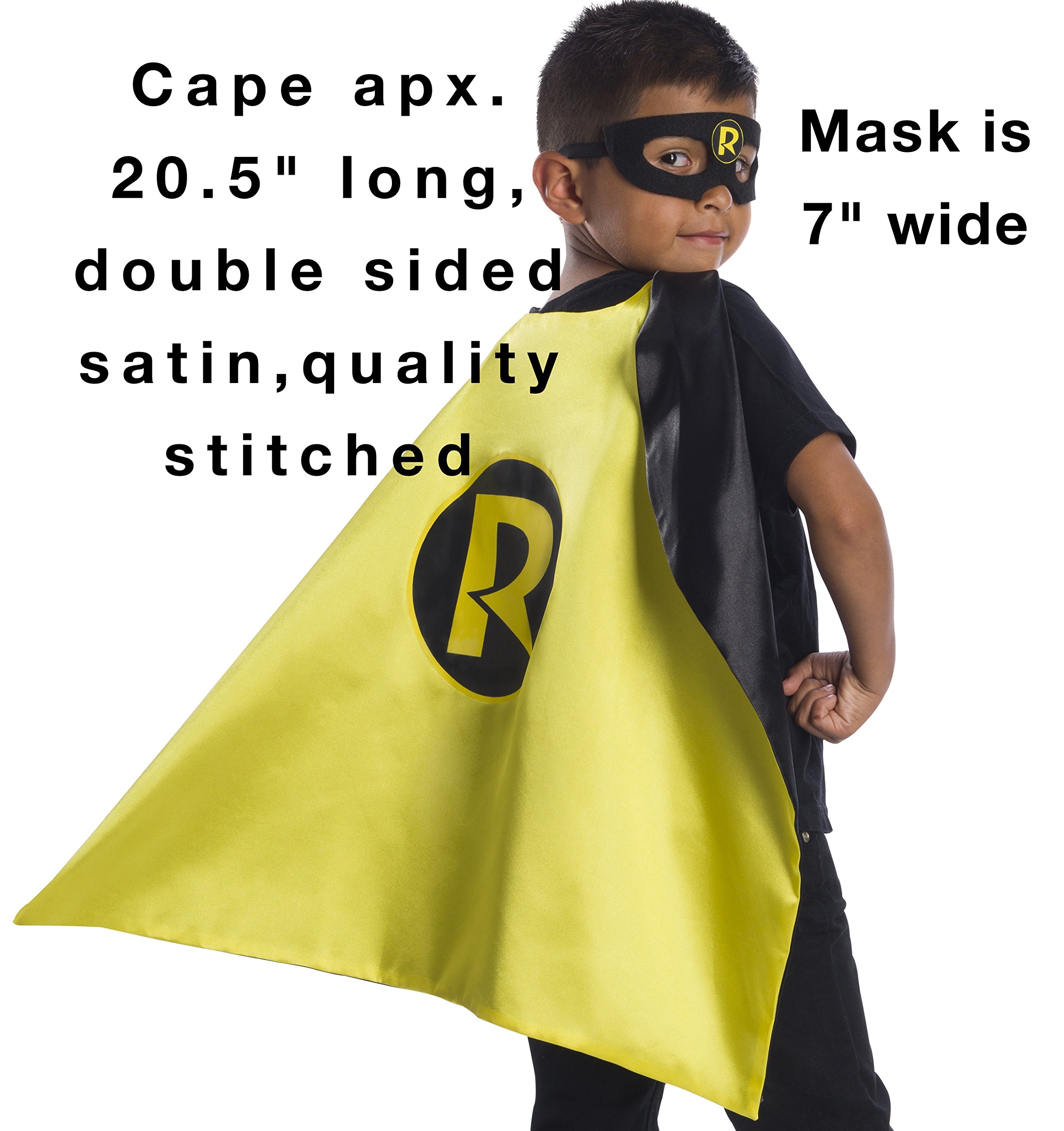 Rubie's Super Hero Cape Set Officially licensed DC Comics Assortment 4 Capes, 3 Masks, and 1 Chest Piece, Black, Yellow and Red,One Size (Amazon Exclusive)