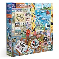 eeBoo Piece & Love: Seabirds - 1000 Piece Puzzle - Adult Square Jigsaw, 23x23, Includes Image Reference Insert, Glossy Pieces