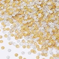 ANCIRS 2000pcs 7mm Spacer Beads Caps for Jewelry Making, Stainless Steel Flower Bead Caps for Bracelet Necklace- Gold & Silver