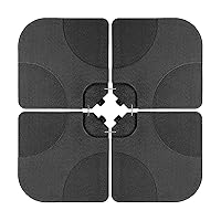 HealSmart 176lb 4Pcs Capacity Heavy Duty Cantilever Patio Stand Square Plate Set with U Locking for Water or Sand Filled, Black-Offset Umbrella Base