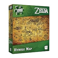 The Legend of Zelda Hyrule Map 1,000 Piece Jigsaw Puzzle | Collectible Puzzle Featuring Stylized Hyrule Map from The Legend of Zelda Video Games | Officially Licensed Nintendo Merchandise