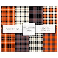 3 Pack Permanent Adhesive Halloween Tartan Plaid Vinyl Indoor Outdoor Works w All Craft Cutters 12 x 12 Vinyl Bundle