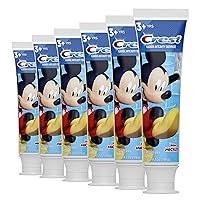 Kid's Cavity Protection Toothpaste Featuring Disney Junior Mickey Mouse, Strawberry, Ages 3 plus, 4.2 Ounce (Pack of 6)