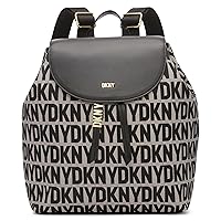 DKNY Women's Shane Backpack, Black Logo/Black, One Size