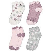 Trimfit Women Indoors, Cozy Socks, Fuzzy Slipper Socks (Pack of 4)