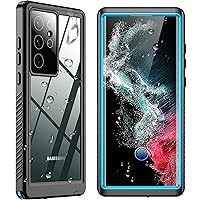 SPIDERCASE Designed for Samsung Galaxy S22 Ultra Case, Waterproof Built-in Screen Protector Full Protection Heavy Duty Shockproof Case 6.8'' 2022, Blue/Clear