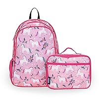 Wildkin 15 Inch Kids Backpack Bundle with Lunch Box Bag (Magical Unicorns)