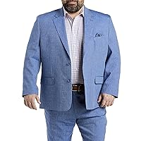 Oak Hill by DXL Men's Big and Tall Linen-Blend Suit Jacket Blue
