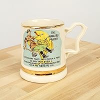 Ceramic Mug || The Anglers Player || Warranted 22 Carat Gold || Prince William Ware || Vintage Beer Jug - British Pottery