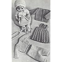 Vintage Knitting Pattern to Make - 9-18-inch Doll Clothes Dress Sweater Skirt Hat. NOT a Finished Item. This is a Pattern and/or Instructions to Make The Item only.