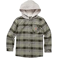Carhartt Boys' Long-Sleeve ButtonFront Hooded Flannel Shirt
