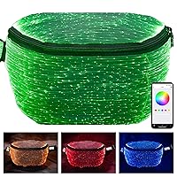 LED Light Up Fanny Pack Small Crossbody Belt Bag With 3 Zipper Pockets Rave Accessories Fashion Waist Pack
