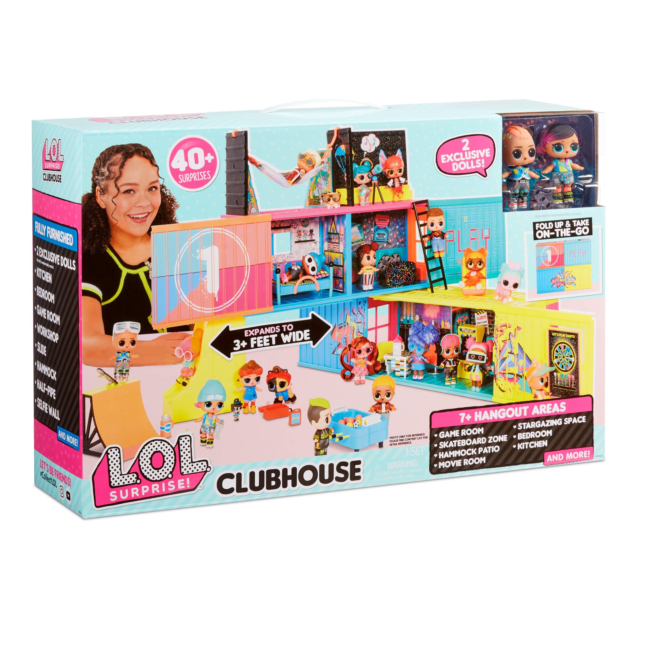 L.O.L. Surprise! Clubhouse Playset with 40+ Surprises and 2 Exclusives Dolls (569404E7C)