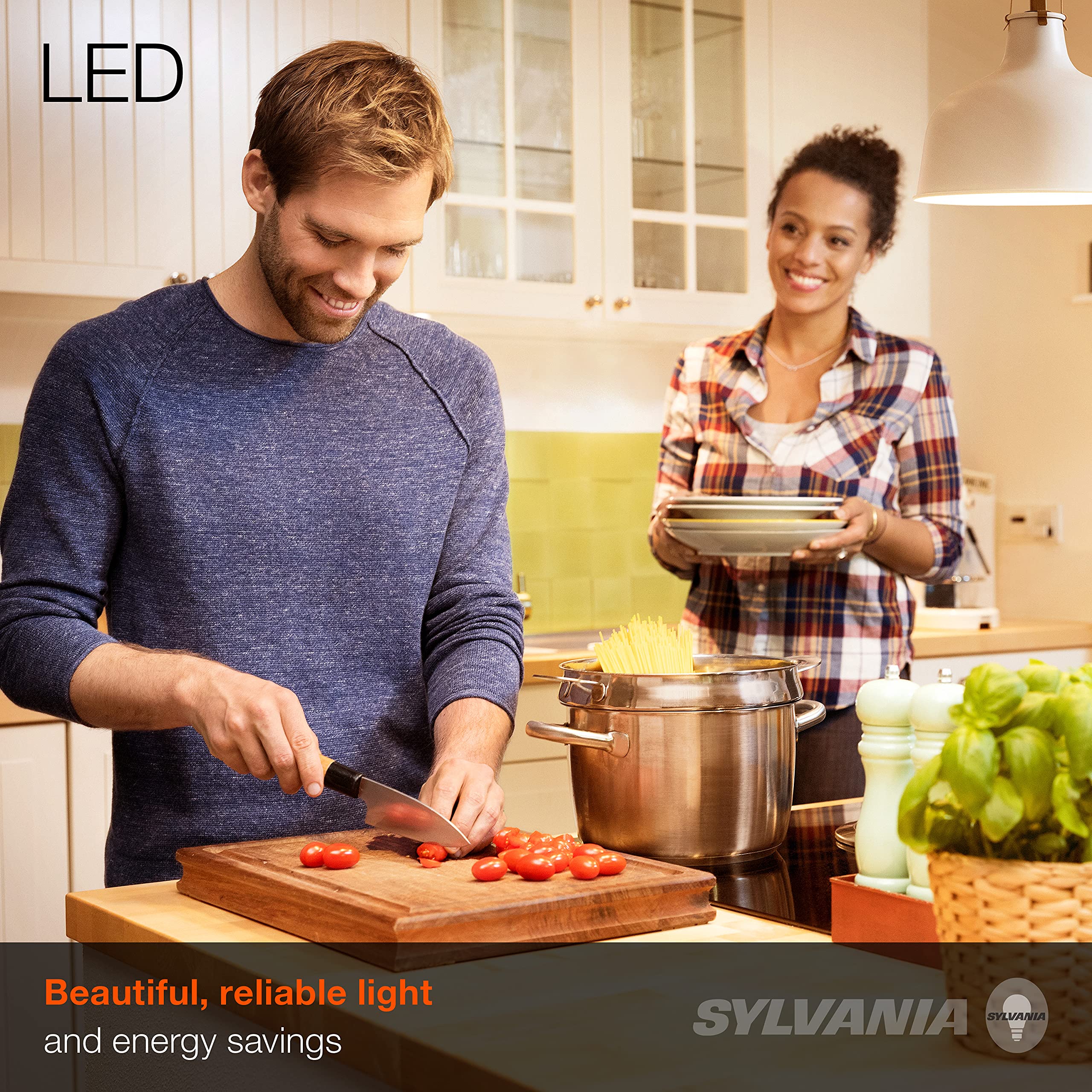 SYLVANIA ECO LED A19 Light Bulb, 100W Equivalent, Efficient 14.5W, 7 Year, 1450 Lumens, Non-Dimmable, Frosted, 2700K, Soft White - 6 Pack (40885)