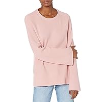 The Drop Women's Alice Crew-Neck Back-Slit Ribbed Pullover Sweater