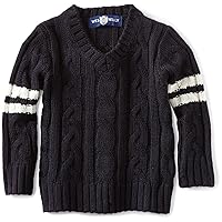 Wes and Willy Big Boys' Stripe Cable Knit Sweater