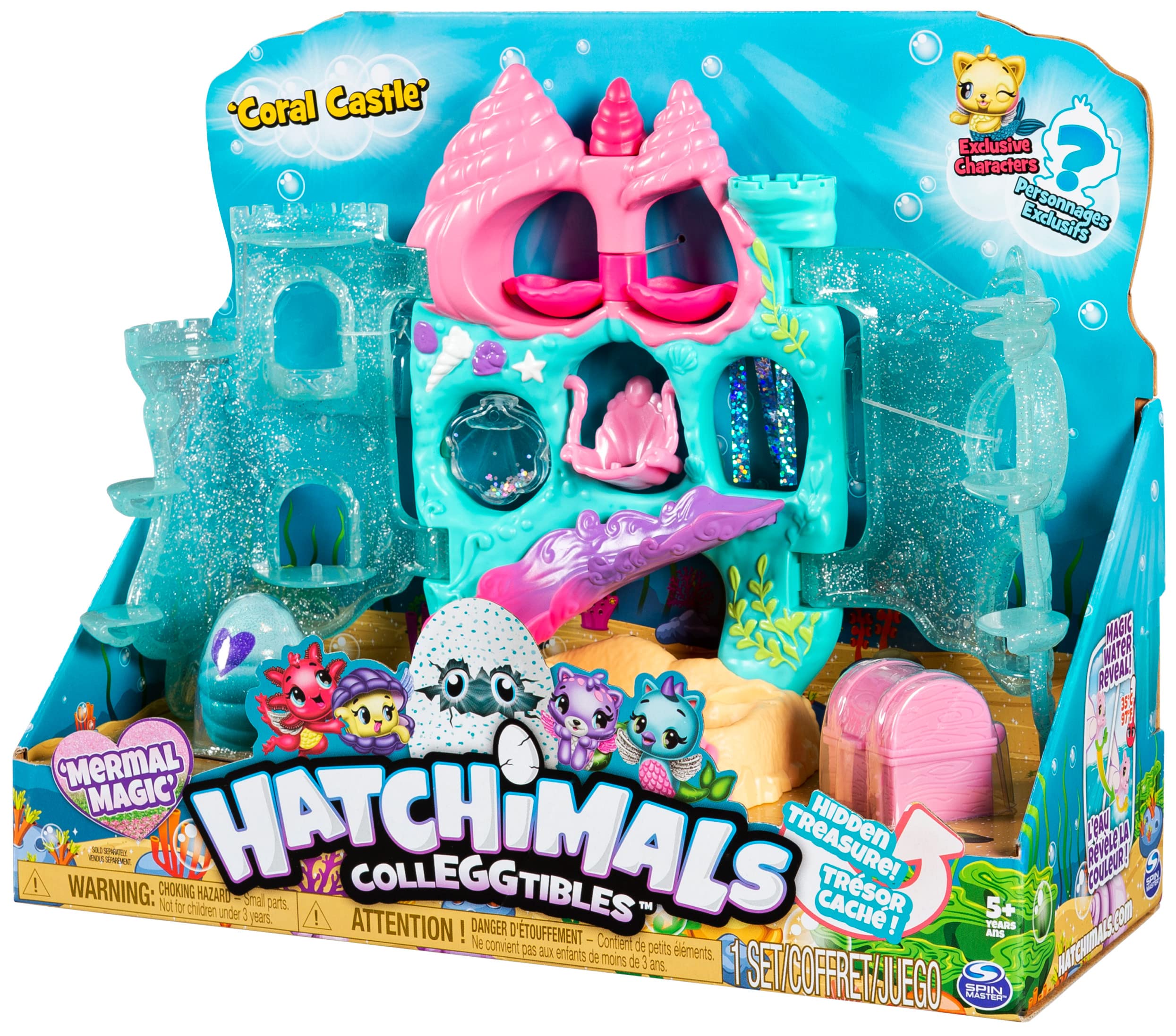 Hatchimals CollEGGtibles, Coral Castle Fold Open Playset with Exclusive Mermal Magic, for Kids Aged 5 and Up