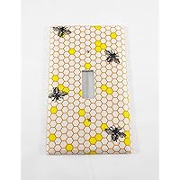 Honey Bees Fabric Covered Single Light Switch cover/Switch Plate/Kid's Bedroom/Nursery Decor/Baby Shower Gift/Home Decor/Lighting/Wall Art/Flowers/Combs