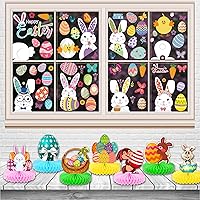 KatchOn, Easter Window Clings and Easter Honeycomb Centerpieces - 9 Sheets, Double Side Easter Window Stickers | Easter Decorations for Table, Easter Party Decorations | Easter Decorations for Window