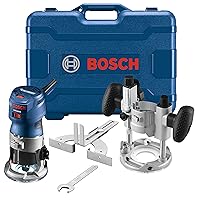 Bosch GKF125CEPK Colt 1.25 HP (Max) Variable-Speed Palm Router Combination Kit , Blue, 5.8 x 11 x 10.5 inches