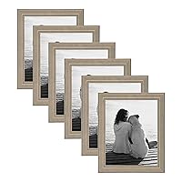 Kieva Solid Wood Picture Frame, Distressed Gray 8x10, Pack of 6
