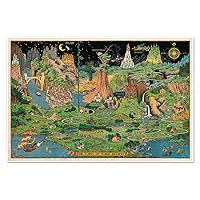 The Land of Make Believe Fairy Tale Illustration circa 1933 | Art Print Poster Vintage Wall Decor | 24 x 36 inches