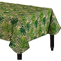 Island Palms Flannel-Backed Rectangular Table Cover - 52