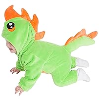 1850 (10+ designs) Byte The Dinosaur Animal Onesie Baby, 3D Ears One Piece Jumpsuit, Green - Height 24-28'' (3-9 Months)