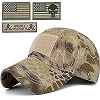 Loneshark Men's Camo Baseball Hats with American Flag USA Patch Tactical Operator Patriotic Caps US Army Military OCP Ball Hat