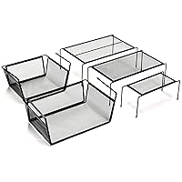 Masirs Kitchen Cabinet Organizer Set, Three Shelves, Two Under Shelf Baskets, Additional Cabinet or Counter Storage Space to Organize your Dishes, Glasses and Food Items, (5-Piece Set)