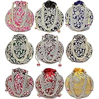 Handicrafts and jewellery Designer or potli bags for women potli bags for return gifts indian or Wristlets