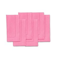 Solino Home Linen Napkins 20 x 20 Inch – 100% Pure Linen Flamingo Pink Dinner Napkins Set of 6 – Machine Washable Cloth Napkins for Spring, Summer, Indoor, Outdoor – Classic Hemstitch