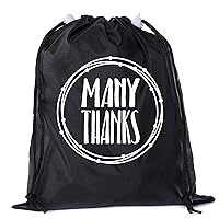 Thank you Favor Bags, Reusable Drawstring Gift Bags, Birthday Party Favors - Black CA2655ThankYou S7