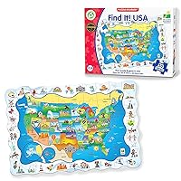Puzzle Doubles - Find It! USA - 50 Piece Puzzle - Toddler Toys & Gifts for Boys & Girls Ages 3 and Up - Award Winning Puzzle (Model: 697368)