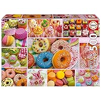 Educa - Sweet Party Collage - 500 Piece Jigsaw Puzzle - Puzzle Glue Included - Completed Image Measures 18.9