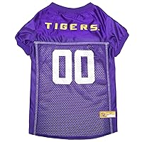Pets First NCAA College Louisiana State University Tigers Mesh Jersey for DOGS & CATS, Medium. Licensed Big Dog Jersey with your Favorite Football/Basketball College Team