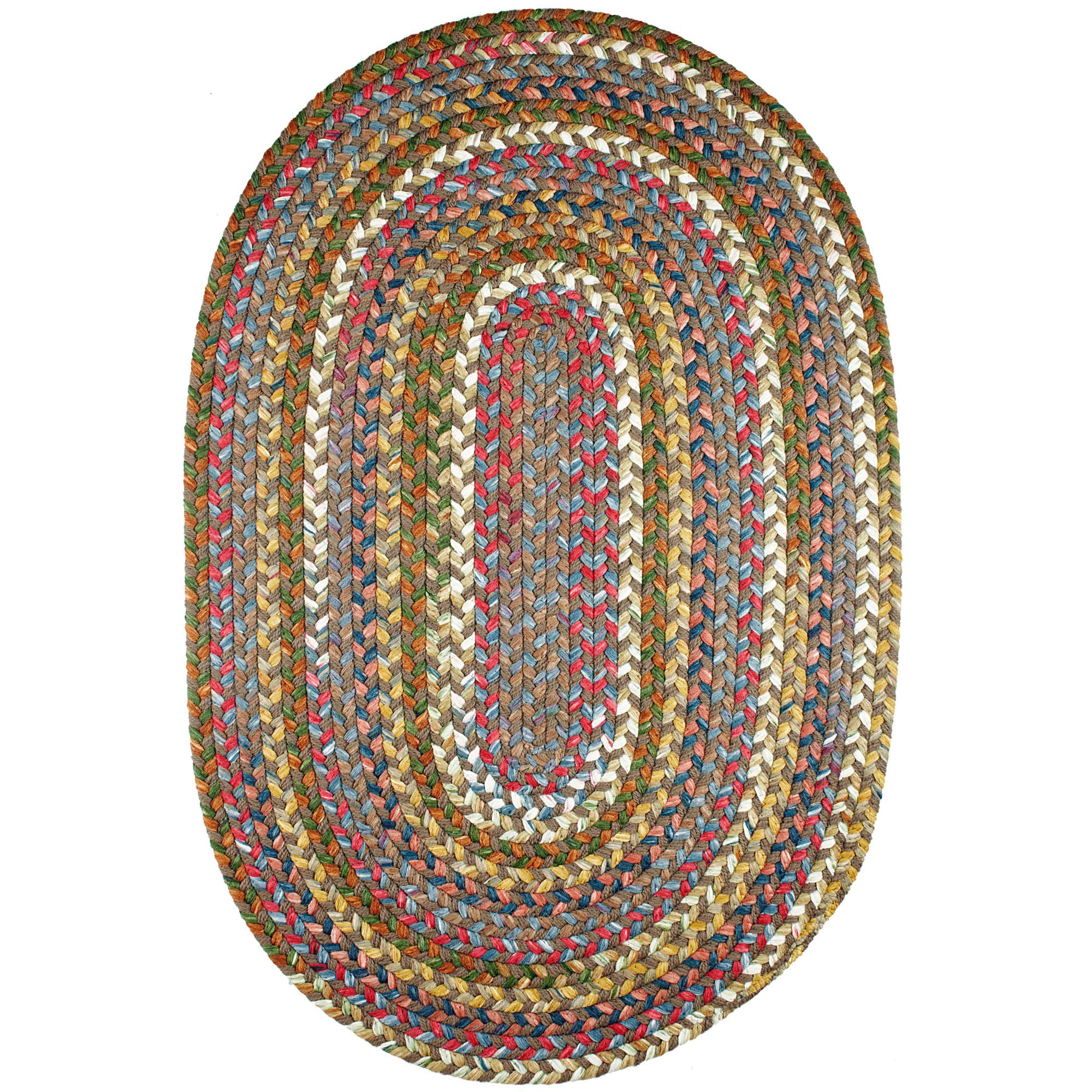 Super Area Rugs Gemstone Textured Braided Rug Indoor/Outdoor Rug Colorful Kitchen Carpet, Bronze 2' X 3'