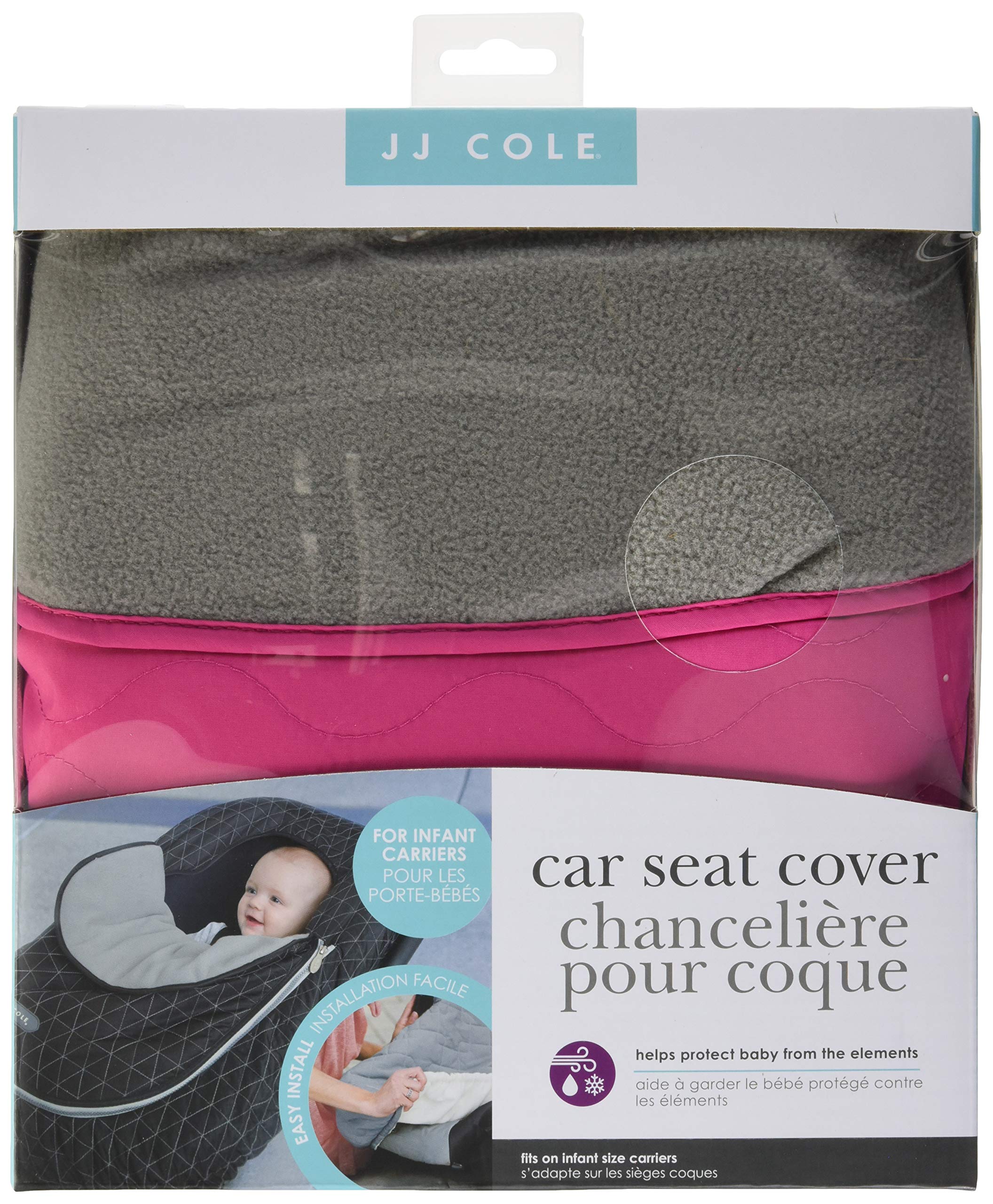 JJ Cole Car Seat Cover, Bright Pink Sassy Wave