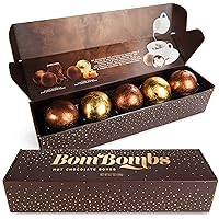 BomBombs, Hot Chocolate Bombs, Includes Fudge Brownie and Caramel Candy Cocoa Bombs Filled with Marshmallows, Pack of 5